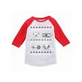 Awkward Styles Girls Boys Ugly Christmas T-Shirt Gamer Xmas Toddler Raglan Shirt