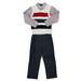 Toddler Boys 3pc Holiday Dress Up Set Sweater Vest Plaid Shirt & Gray Pants 4T