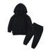 TAIAOJING Outfits For Girls Toddler Kids Babys Boys Spring Winter Solid Warm Thick Long Sleeve Pants Hooded Hoodie Sweatshirt Set Outfits Girl Clothing 3-4 Years