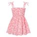 Emmababy Girl?s Summer Floral Boat Neck Lace-Up A-line Suspender Dress