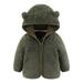 UMfun Fleece Jackets For Toddlers Girls Boys Fleece Hoody Jackets Kids Zip Up Outerwear Coat Toddler Kids Jacket Sweatshirt Army Green 18-24 Months