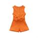 Newborn Baby Girls Summer One Piece Sleeveless Cotton Jumpsuit Romper Solid Ribbed Overall Shortall