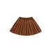 Sunisery Toddler Baby Girls Faux Leather Skirts Solid Plain PU Pleated High Waist Mini Skirt 1-6Y