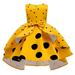 Zpanxa Baby Girls Retro Polka Dot Dress Toddler Girls Princess Dress Little Girls Party Wedding Dress Rose Print Kids Pageant Flower Girl Sleeveless Dress Christmas Dress Yellow (9-10 Years)