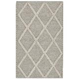 Gray 27 x 0.4 in Area Rug - Union Rustic Huberty Geometric Handmade Flatweave Area Rug Silk/Wool | 27 W x 0.4 D in | Wayfair