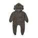 Douhoow Unisex Baby Bear Romper Winter Warm Infant Fuzzy Hooded Bodysuit