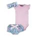 Gerber Baby Girl Onesies Bodysuit Diaper Cover & Headband Outfit Set 3-Piece (0/3 Months - 12 Months)