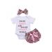 Alvage 3PCS Newborn Baby Girl Romper Jumpsuit Bodysuit +Pants Shorts+Headband Outfit Set