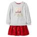 Infant Girls Gray & Red Oh What Fun Christmas Baby Outfit Sweatshirt & Skirt