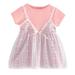 URMAGIC Newborn Baby Girls Lace Strap Princess Dress Summer Knit Tops Sun Dress Beach Sundress