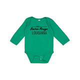 Inktastic From Baton Rouge Louisiana in Black Distressed Text Boys or Girls Long Sleeve Baby Bodysuit