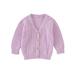 Canrulo Newborn Infant Baby Girls Cardigan Sweater Long Sleeve Button Down Knitted Outwear Fall Winter Clothes Light Purple 0-3 Months