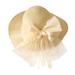 Summer Breathable Straw Hat Kids Beach Capsunscreen Bow Seaside Holiday Hat