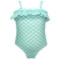 Baby Toddler Girls Lovely Mermaid Patterned Ruffled-Tier One-Piece Swimsuit (Mermaid 4-5 Years)