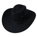 Huakaishijie Men Western Cowboy Hat Fedora Outdoor Wide Brim Hat with Strap Sun Hat Cowboy Costume