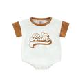 Qiylii Newborn Baby Girls Boys Short Sleeve Babe Print Bodysuit Romper Funny Onesie Unisex Baby Clothes 0-12M
