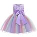 Zpanxa Baby Girls Bowknot Princess Dress Little Girls Party Wedding Formal Dresses Evening Mesh Lace Dress Kids Pageant Flower Girl Sleeveless Dress Birthday Gifts for Girls Purple (8-9 Years)