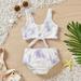 Toddler Baby Girls Tie Dye Two Pieces Set Swimsuit Bikini Set Beachwear