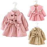 SYNPOS 2-5T Toddler Baby Girl Spring Double Breasted Belted Trench Coat Windbreaker Outerwear
