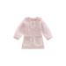 LWXQWDS Toddler Baby Girl Dress Mesh Long Sleeve Doll Collar Zipper Plaid Dresses Fall Winter Outfit Party Clothes Pink 1-2 Years