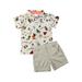 Yinyinxull Toddler Kids Baby Boy Animal T-shirt Tops Shorts Pants Outfits Clothes Set Light Gray 18-24 Months