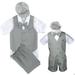 New Infant Boy & Toddler Gray Eton Vest Shorts Outfits Gray S M L XL 2T 3T 4T