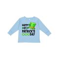 Inktastic Happy St. Patrick s Day Green Hat and Clovers Boys or Girls Long Sleeve Toddler T-Shirt