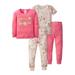 Gerber Baby Girl & Toddler Girl Snug Fit Cotton Pajamas 4-Piece Set Sizes 12 Months-5T