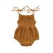Infant Baby Girl Off Shoulder Halter Romper Linen Jumpsuit Sleeveless Outfit Sunsuit