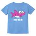 Tstars Girls Big Sister Shirt Lovely Shark Shirt for Sister Best Sister Cute B Day Gifts for Sister Graphic Tee Gift for Big Sister Funny Sis Toddler Kids Birthday Gift Party T Shirt