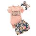 Maxcozy Infant Baby Girls Summer Floral Outfits Romper Shorts Headband 3Pcs Set 0-2T