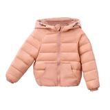 TAIAOJING Baby Girls Jacket Winter Child Kids Solid Color Hoodie Zipper Coats Keep Warm Clothes Outwear Clothes 6-7 Years
