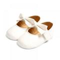 Infant Baby Girls Soft Sole Bowknot Princess Wedding Dress PU Flats Prewalker Newborn Light Baby Sneaker Shoes