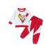 TheFound 2Pcs Toddler Baby Girl Boy Christmas Clothes Cartoon Santa Print Sweatshirt Tops and Long Pant Outfits