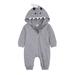 Dadaria Onesies for Baby 0-24Month Toddler Baby Girl Boy Long Sleeved Cartoon Shark Hooded Jumpsuit Romper Suit Gray 3-6 Month Toddler