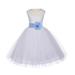 Ekidsbridal Ivory Floral Lace Bodice Tulle Flower Girl Dresses Wedding Pageant Formal Special Occasion Dresses First Communion Holy Baptism Junior Toddler Recital Reception Ball Gown 153S