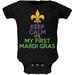Mardi Gras - My First Mardi Gras Black Soft Baby One Piece - 18-24 months