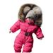 nsendm Kids Snowboard Pants Boys Thick Jumpsuit Romper Baby Jacket Hooded Coat Winter Snow Outfits for Boys Red 24 Months