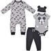 Disney 4 Pack Mickey Mouse Jogger and Creepers Set with Cap Bodysuit Bundle for Baby