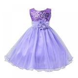 Bullpiano 3-10T Girl Sleeveless Sequins Formal Dress Princess Pageant Dresses Kids Prom Ball Gown for Wedding Party (Purple)