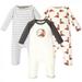 Touched by Nature Baby Boy Organic Cotton Coveralls 3pk Boho Fox 3-6 Months