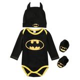 Newborn Toddler Baby Boys Clothes Bodysuit Shoes Hat Batman Outfits Set Kids Boy Cosplay