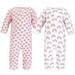 Hudson Baby Infant Girl Premium Quilted Coveralls Modern Rainbow 0-3 Months