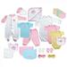 Luvable Friends Baby Girl Layette Gift Cube Pink Elephant 0-6 Months