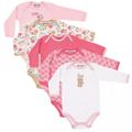 Luvable Friends Baby Girl Cotton Long-Sleeve Bodysuits 5pk Bunny 0-3 Months