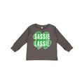 Inktastic St. Patrick s Day Shamrock Logo Weathered Sassie Lassie Boys or Girls Long Sleeve Toddler T-Shirt