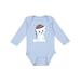 Inktastic Cute Polar Bear White Bear Bear With Hat Boys or Girls Long Sleeve Baby Bodysuit