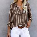 Womens Button Down V Neck Denim Shirts Long Sleeve Blouse Roll Up Cuffed Sleeve Casual Work Plain Tops with Pockets