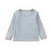 Canrulo Cute Toddler Newborn Kids Baby Boys Girls Cotton Warm Clothing T-shirt Tops Gray 1-2 Years