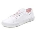 Sneaker LASCANA Gr. 35, rosa (weiß, rosé) Damen Schuhe Sneaker Schnürhalbschuh, Freizeitschuh mit stretchigen Schnürbändern